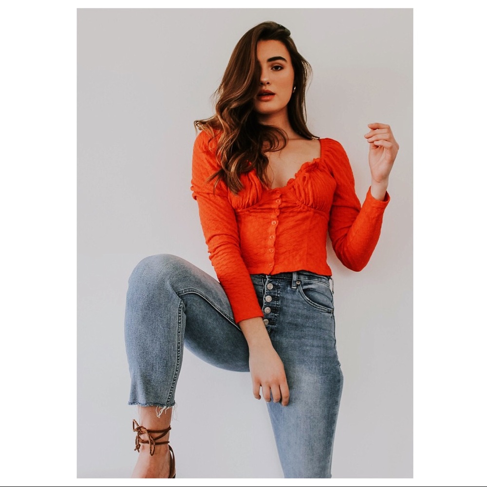 FREE PEOPLE BOHO LONG SLEEVES BUTTON DOWN TOP A2C - Picture 10 of 16